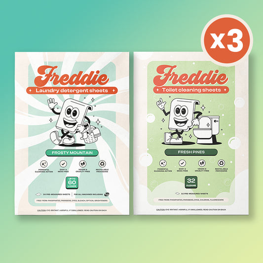3x Laundry Detergent Sheets + 3x Toilet Cleaning Sheets Bundle